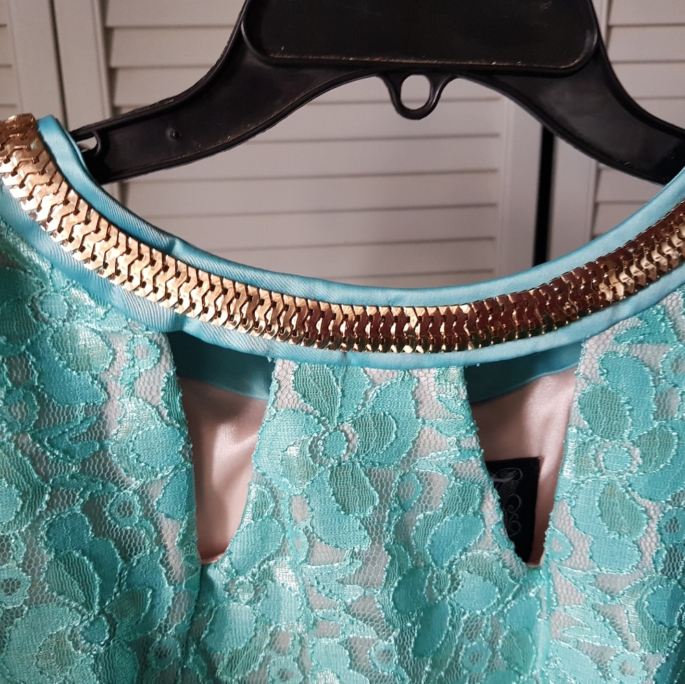 Light blue green dress 12